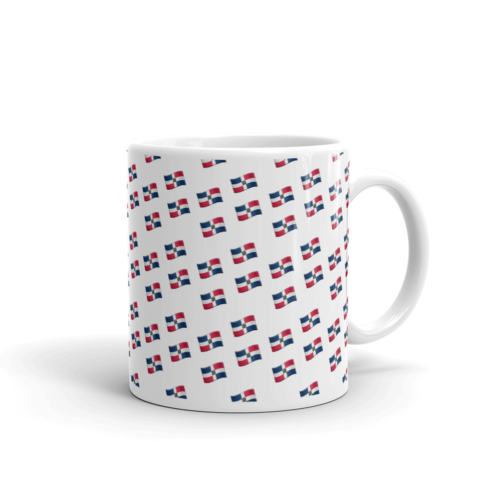 All-Over Emoji República Dominicana Flag Mug  - 2020 - DominicanGirlfriend.com - Frases Dominicanas - República Dominicana Lifestyle Graphic T-Shirts Streetwear & Accessories - New York - Bronx - Washington Heights - Miami - Florida - Boca Chica - USA - Dominican Clothing