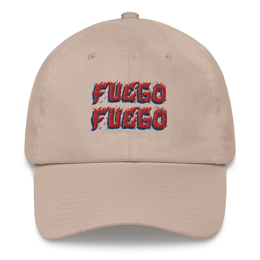 Fuego Dad hat  - 2020 - DominicanGirlfriend.com - Frases Dominicanas - República Dominicana Lifestyle Graphic T-Shirts Streetwear & Accessories - New York - Bronx - Washington Heights - Miami - Florida - Boca Chica - USA - Dominican Clothing
