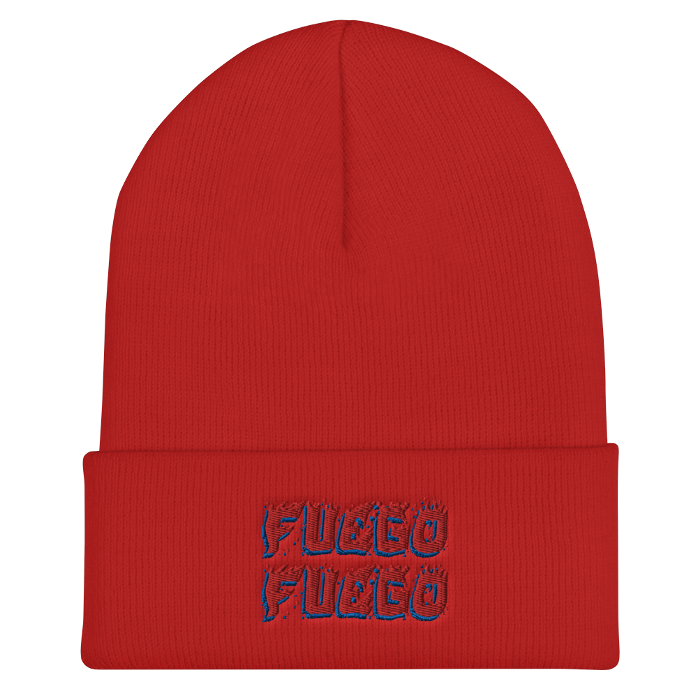 Fuego Cuffed Beanie  - 2020 - DominicanGirlfriend.com - Frases Dominicanas - República Dominicana Lifestyle Graphic T-Shirts Streetwear & Accessories - New York - Bronx - Washington Heights - Miami - Florida - Boca Chica - USA - Dominican Clothing