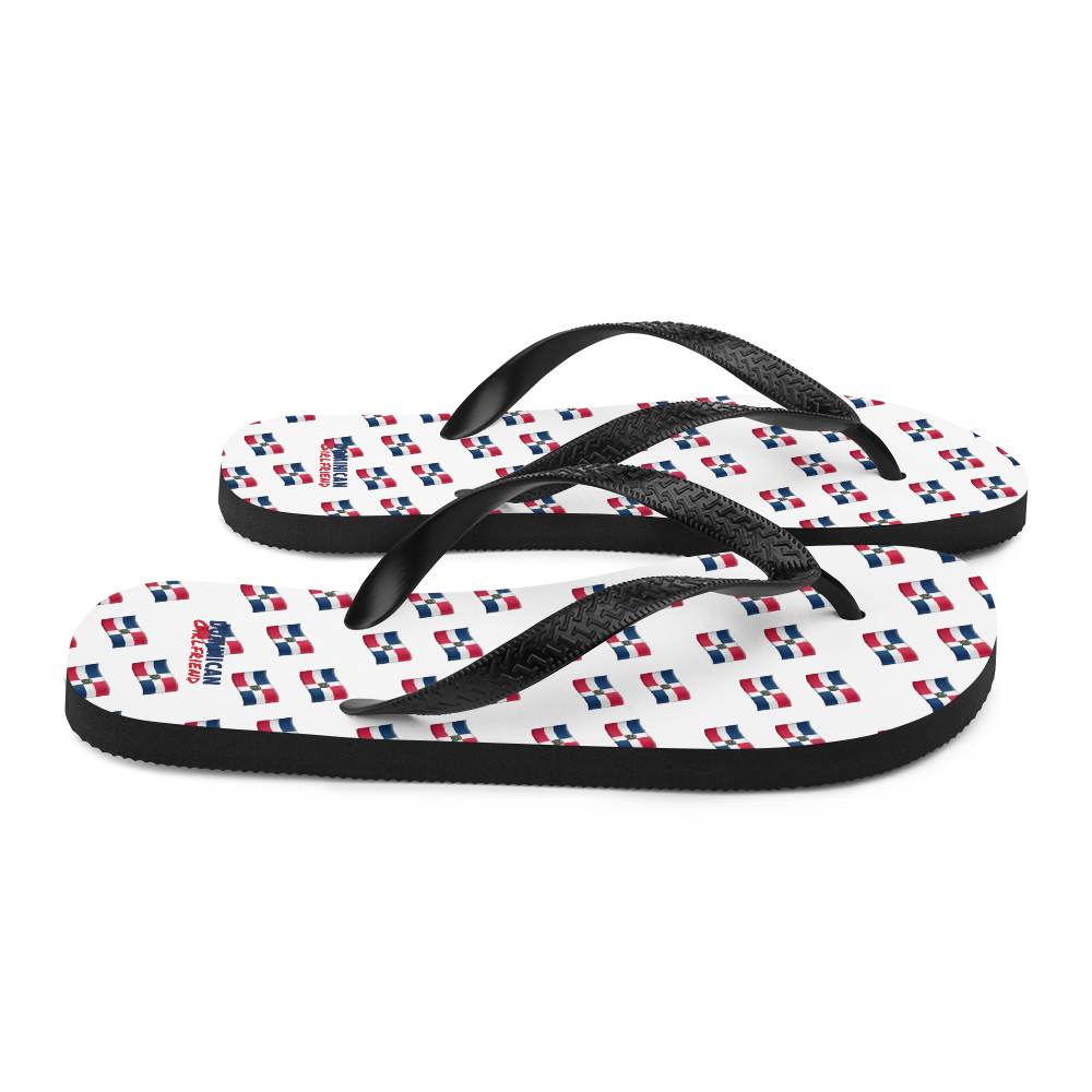 All-Over Emoji República Dominicana Flag Flip-Flops  - 2020 - DominicanGirlfriend.com - Frases Dominicanas - República Dominicana Lifestyle Graphic T-Shirts Streetwear & Accessories - New York - Bronx - Washington Heights - Miami - Florida - Boca Chica - USA - Dominican Clothing