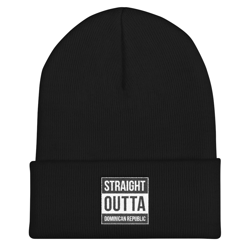 Straight Outta Dominican Republic Cuffed Beanie - 2020 - DominicanGirlfriend.com - Frases Dominicanas - República Dominicana Lifestyle Graphic T-Shirts Streetwear & Accessories - New York - Bronx - Washington Heights - Miami - Florida - Boca Chica - USA - Dominican Clothing