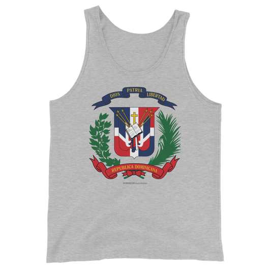 Escudo de la República Dominicana Unisex Tank Top  - 2020 - DominicanGirlfriend.com - Frases Dominicanas - República Dominicana Lifestyle Graphic T-Shirts Streetwear & Accessories - New York - Bronx - Washington Heights - Miami - Florida - Boca Chica - USA - Dominican Clothing