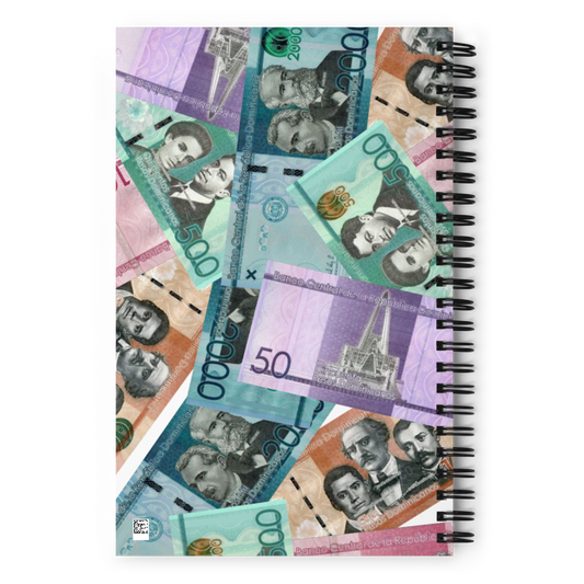 Dominican Pesos Spiral Notebook  - 2020 - DominicanGirlfriend.com - Frases Dominicanas - República Dominicana Lifestyle Graphic T-Shirts Streetwear & Accessories - New York - Bronx - Washington Heights - Miami - Florida - Boca Chica - USA - Dominican Clothing