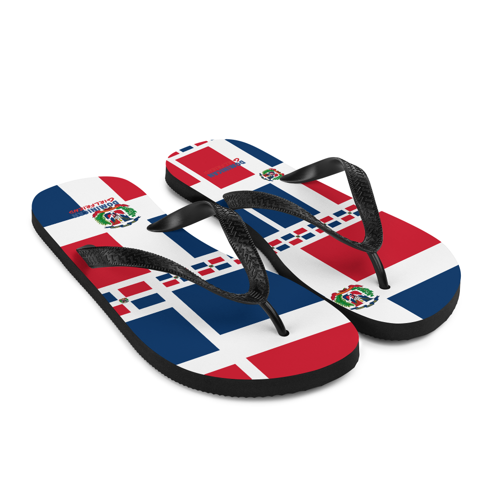 Dominican Republic Flag All-Over Collage Flip-Flops  - 2020 - DominicanGirlfriend.com - Frases Dominicanas - República Dominicana Lifestyle Graphic T-Shirts Streetwear & Accessories - New York - Bronx - Washington Heights - Miami - Florida - Boca Chica - USA - Dominican Clothing