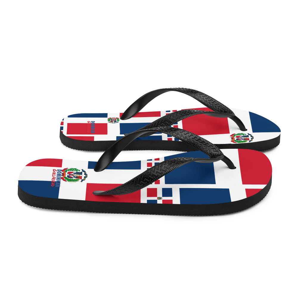 Dominican Republic Flag All-Over Collage Flip-Flops  - 2020 - DominicanGirlfriend.com - Frases Dominicanas - República Dominicana Lifestyle Graphic T-Shirts Streetwear & Accessories - New York - Bronx - Washington Heights - Miami - Florida - Boca Chica - USA - Dominican Clothing
