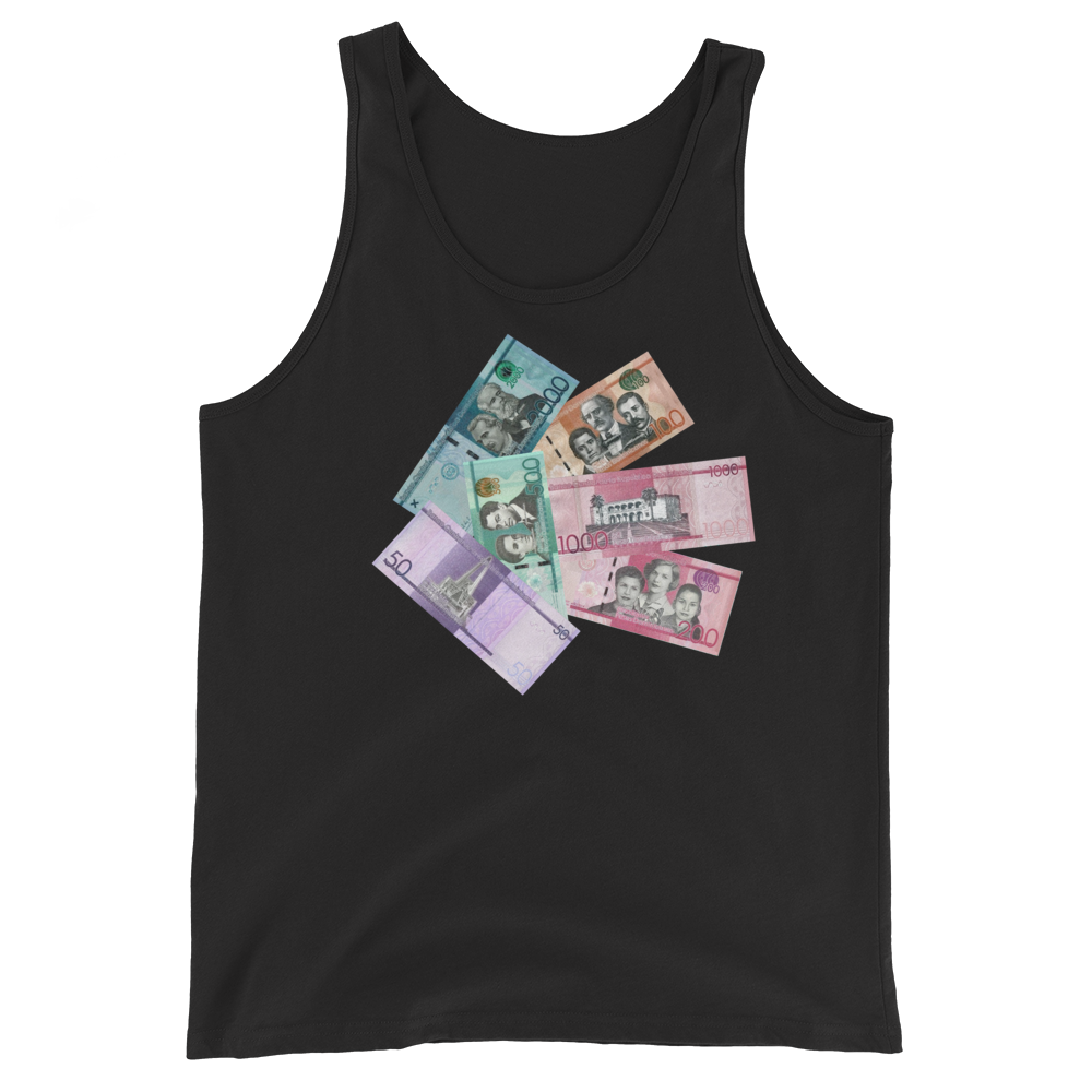 Dominican Pesos Unisex Tank Top  - 2020 - DominicanGirlfriend.com - Frases Dominicanas - República Dominicana Lifestyle Graphic T-Shirts Streetwear & Accessories - New York - Bronx - Washington Heights - Miami - Florida - Boca Chica - USA - Dominican Clothing