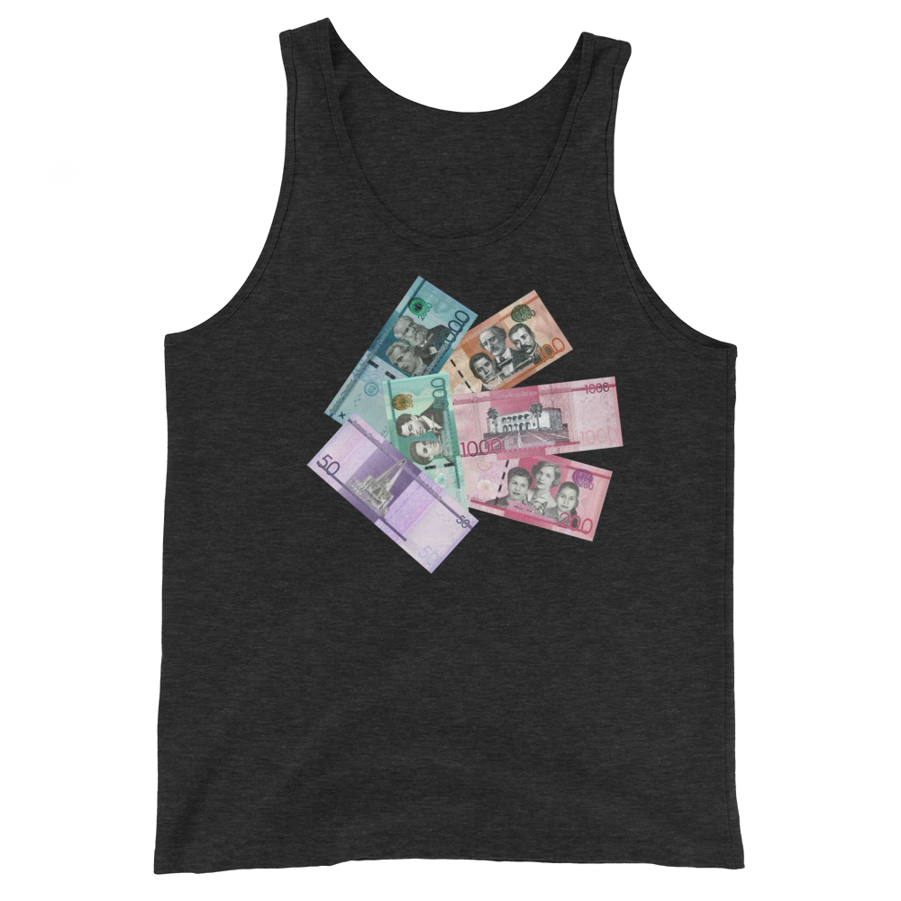 Dominican Pesos Unisex Tank Top  - 2020 - DominicanGirlfriend.com - Frases Dominicanas - República Dominicana Lifestyle Graphic T-Shirts Streetwear & Accessories - New York - Bronx - Washington Heights - Miami - Florida - Boca Chica - USA - Dominican Clothing