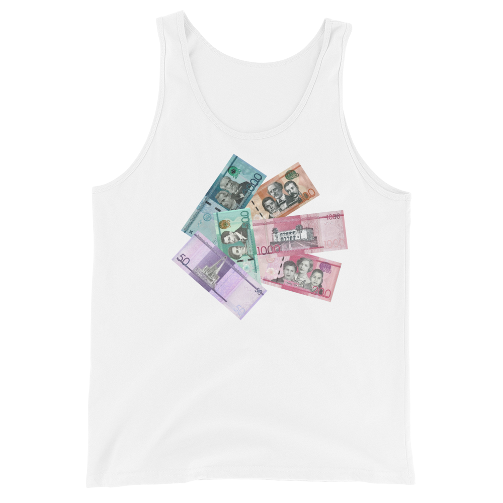 Dominican Pesos Unisex Tank Top  - 2020 - DominicanGirlfriend.com - Frases Dominicanas - República Dominicana Lifestyle Graphic T-Shirts Streetwear & Accessories - New York - Bronx - Washington Heights - Miami - Florida - Boca Chica - USA - Dominican Clothing