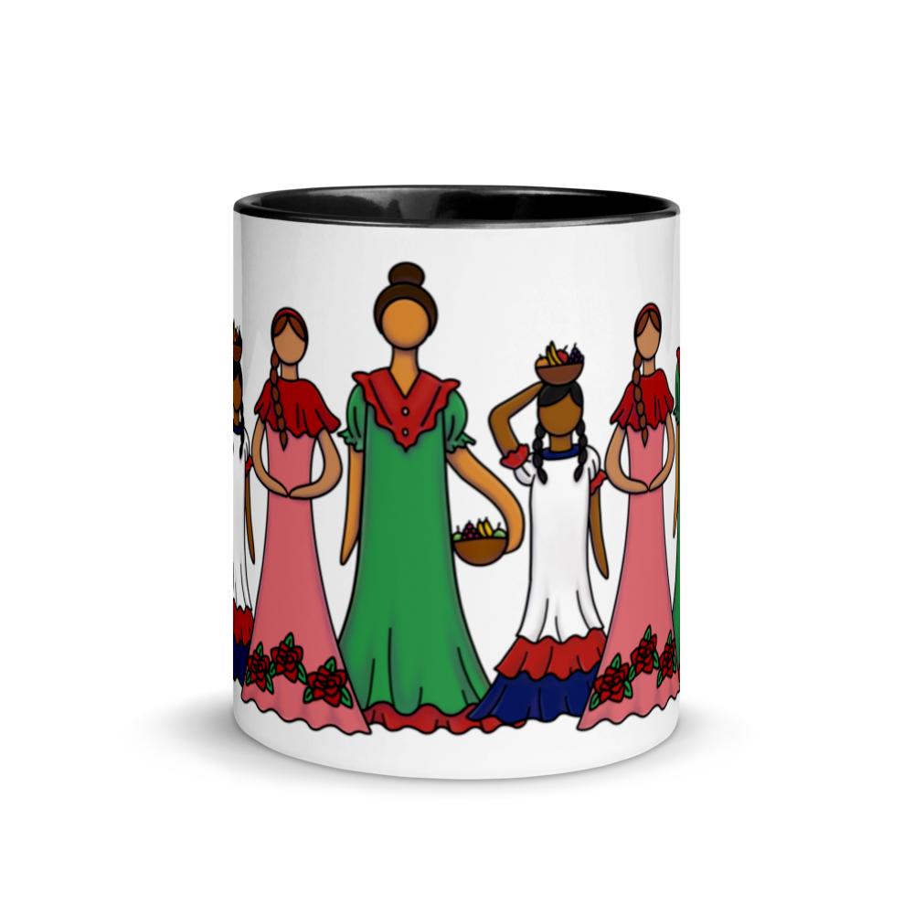 Dominican Faceless Dolls Mug with Color Inside  - 2020 - DominicanGirlfriend.com - Frases Dominicanas - República Dominicana Lifestyle Graphic T-Shirts Streetwear & Accessories - New York - Bronx - Washington Heights - Miami - Florida - Boca Chica - USA - Dominican Clothing