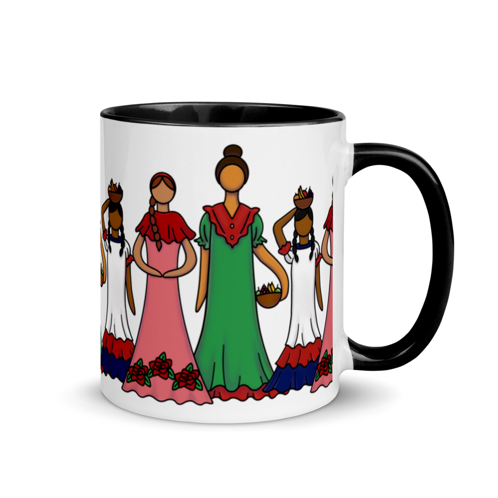 Dominican Faceless Dolls Mug with Color Inside  - 2020 - DominicanGirlfriend.com - Frases Dominicanas - República Dominicana Lifestyle Graphic T-Shirts Streetwear & Accessories - New York - Bronx - Washington Heights - Miami - Florida - Boca Chica - USA - Dominican Clothing