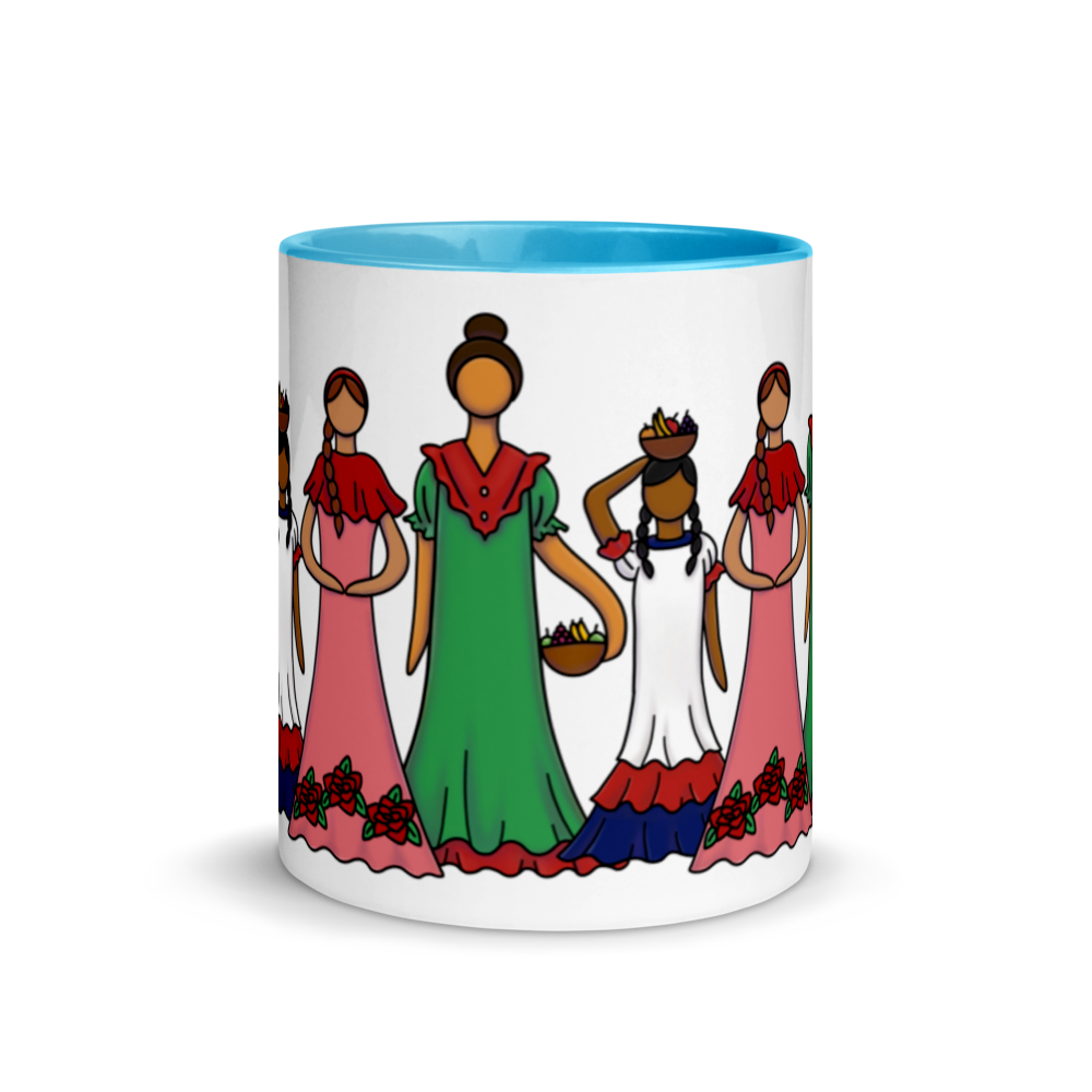 Dominican Faceless Dolls Mug with Color Inside  - 2020 - DominicanGirlfriend.com - Frases Dominicanas - República Dominicana Lifestyle Graphic T-Shirts Streetwear & Accessories - New York - Bronx - Washington Heights - Miami - Florida - Boca Chica - USA - Dominican Clothing