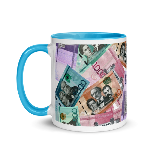 Dominican Pesos Mug with Color Inside  - 2020 - DominicanGirlfriend.com - Frases Dominicanas - República Dominicana Lifestyle Graphic T-Shirts Streetwear & Accessories - New York - Bronx - Washington Heights - Miami - Florida - Boca Chica - USA - Dominican Clothing