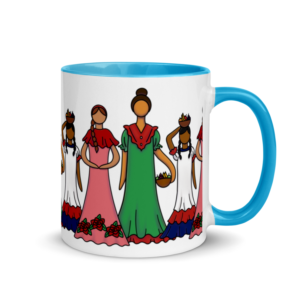 Dominican Faceless Dolls Mug with Color Inside  - 2020 - DominicanGirlfriend.com - Frases Dominicanas - República Dominicana Lifestyle Graphic T-Shirts Streetwear & Accessories - New York - Bronx - Washington Heights - Miami - Florida - Boca Chica - USA - Dominican Clothing
