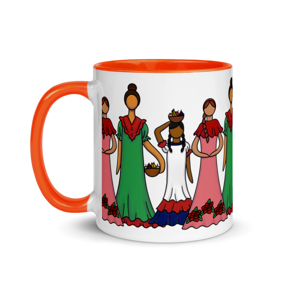 Dominican Faceless Dolls Mug with Color Inside  - 2020 - DominicanGirlfriend.com - Frases Dominicanas - República Dominicana Lifestyle Graphic T-Shirts Streetwear & Accessories - New York - Bronx - Washington Heights - Miami - Florida - Boca Chica - USA - Dominican Clothing