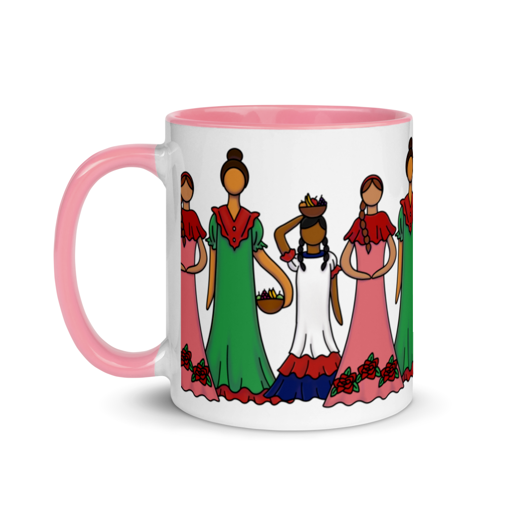 Dominican Faceless Dolls Mug with Color Inside  - 2020 - DominicanGirlfriend.com - Frases Dominicanas - República Dominicana Lifestyle Graphic T-Shirts Streetwear & Accessories - New York - Bronx - Washington Heights - Miami - Florida - Boca Chica - USA - Dominican Clothing