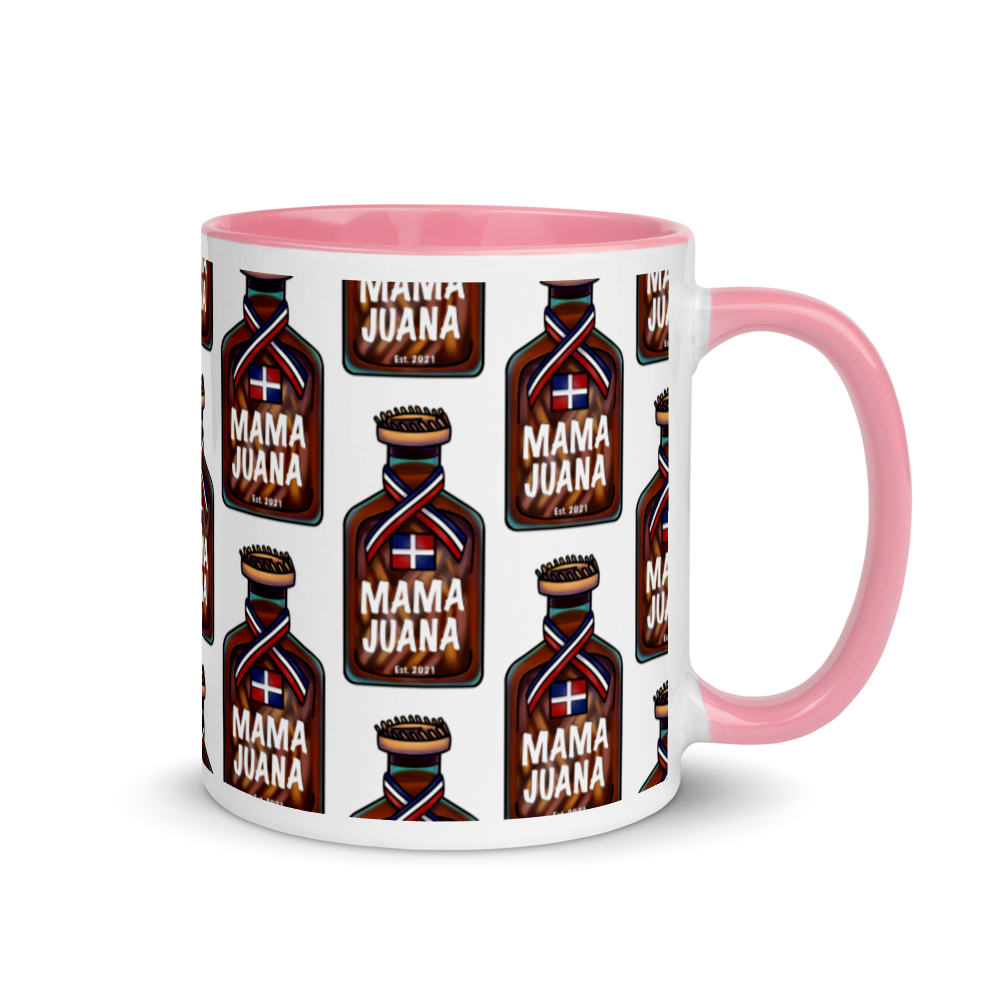 Mama Juana Dominicana Mug with Color Inside  - 2020 - DominicanGirlfriend.com - Frases Dominicanas - República Dominicana Lifestyle Graphic T-Shirts Streetwear & Accessories - New York - Bronx - Washington Heights - Miami - Florida - Boca Chica - USA - Dominican Clothing