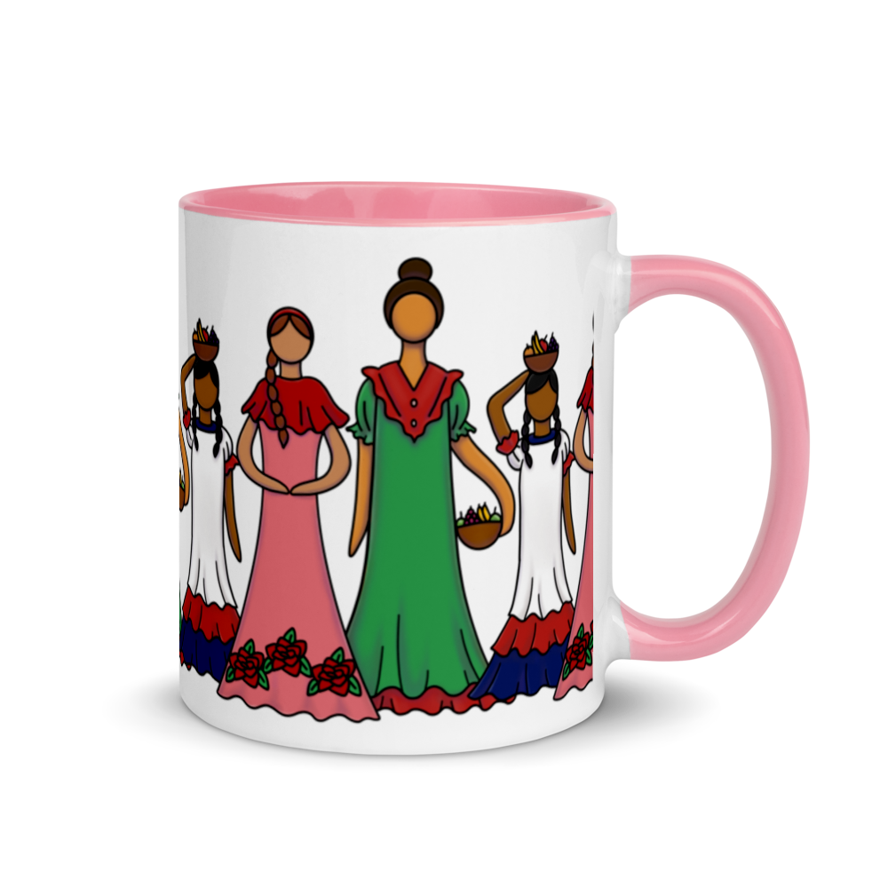 Dominican Faceless Dolls Mug with Color Inside  - 2020 - DominicanGirlfriend.com - Frases Dominicanas - República Dominicana Lifestyle Graphic T-Shirts Streetwear & Accessories - New York - Bronx - Washington Heights - Miami - Florida - Boca Chica - USA - Dominican Clothing