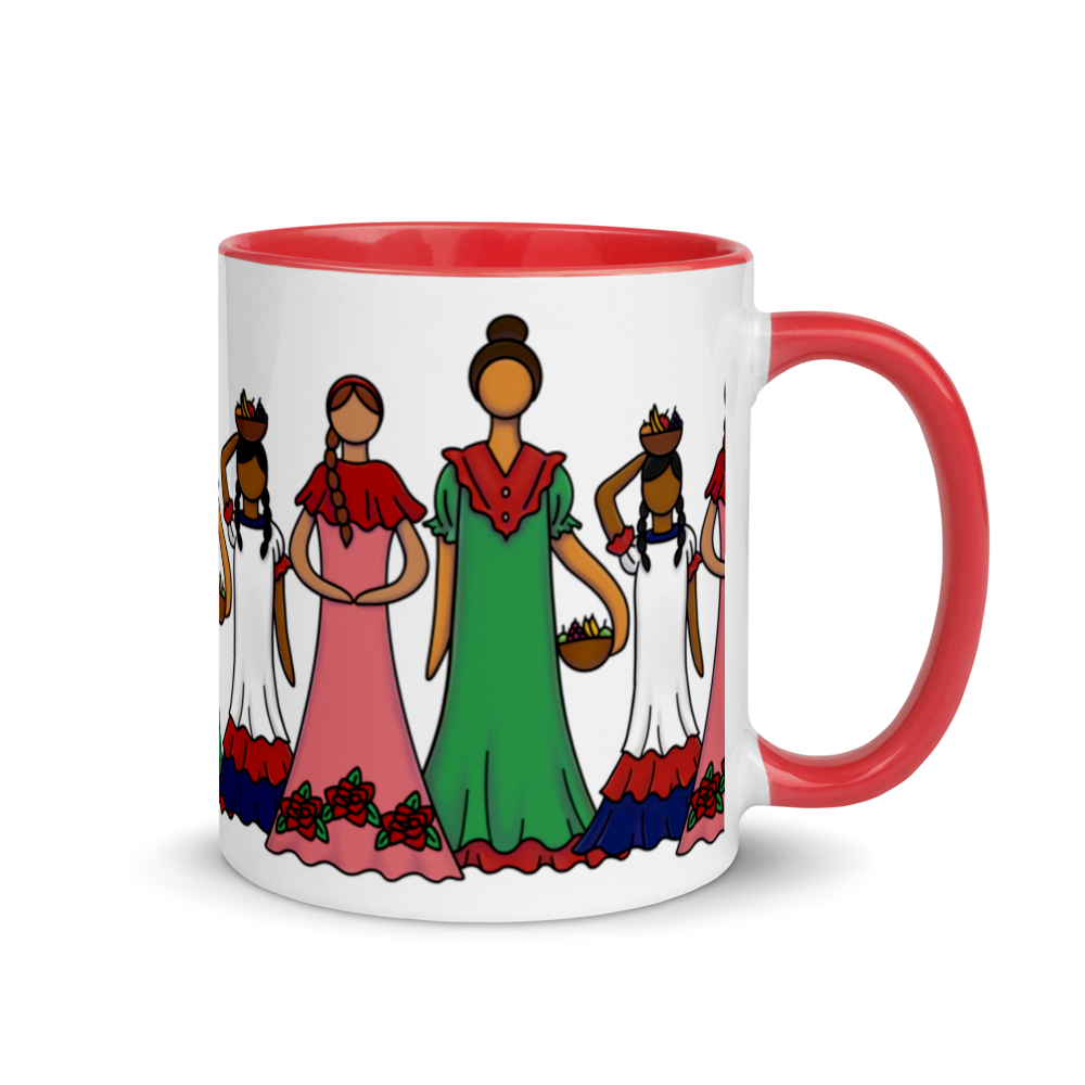 Dominican Faceless Dolls Mug with Color Inside  - 2020 - DominicanGirlfriend.com - Frases Dominicanas - República Dominicana Lifestyle Graphic T-Shirts Streetwear & Accessories - New York - Bronx - Washington Heights - Miami - Florida - Boca Chica - USA - Dominican Clothing