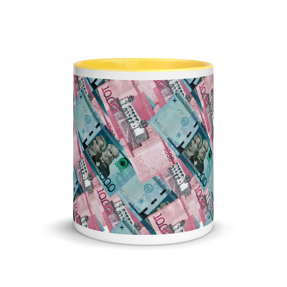 1000 y 2000 Dominican Pesos Mug with Color Inside  - 2020 - DominicanGirlfriend.com - Frases Dominicanas - República Dominicana Lifestyle Graphic T-Shirts Streetwear & Accessories - New York - Bronx - Washington Heights - Miami - Florida - Boca Chica - USA - Dominican Clothing