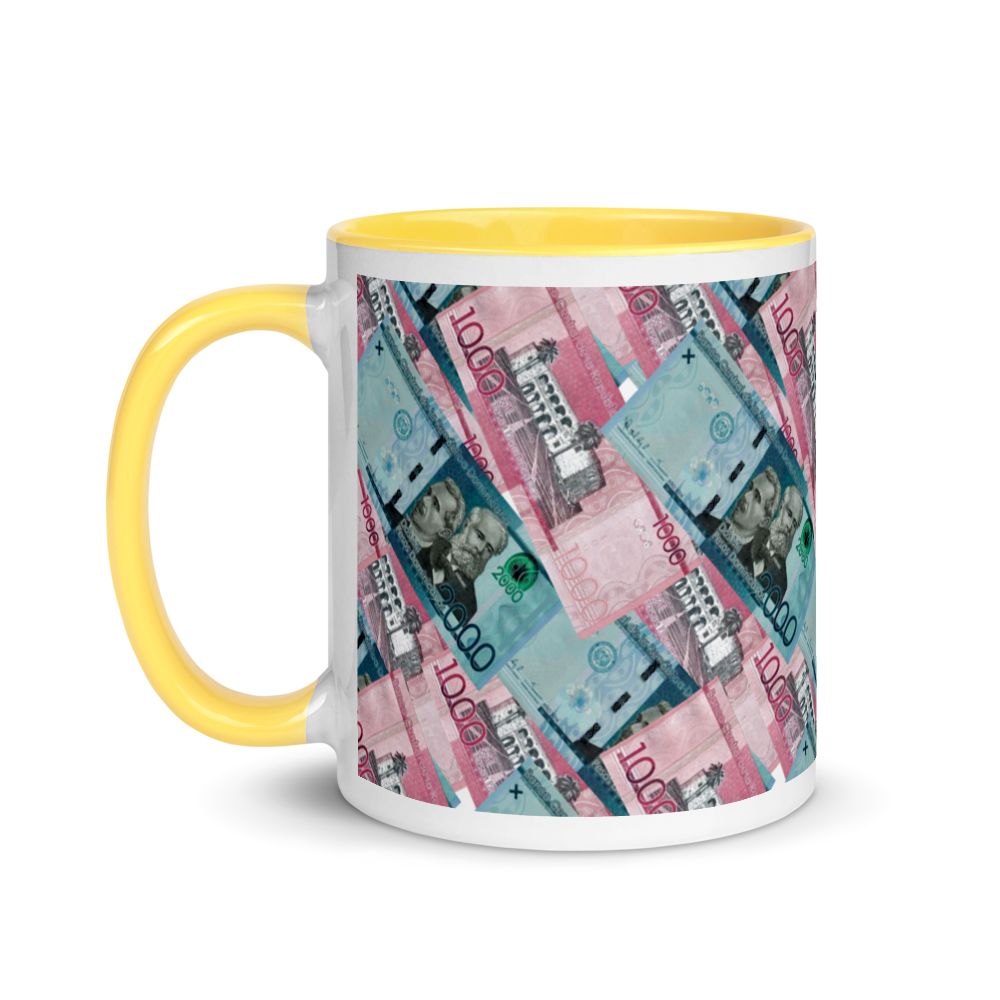 1000 y 2000 Dominican Pesos Mug with Color Inside  - 2020 - DominicanGirlfriend.com - Frases Dominicanas - República Dominicana Lifestyle Graphic T-Shirts Streetwear & Accessories - New York - Bronx - Washington Heights - Miami - Florida - Boca Chica - USA - Dominican Clothing