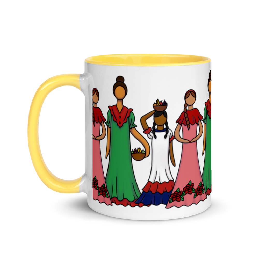 Dominican Faceless Dolls Mug with Color Inside  - 2020 - DominicanGirlfriend.com - Frases Dominicanas - República Dominicana Lifestyle Graphic T-Shirts Streetwear & Accessories - New York - Bronx - Washington Heights - Miami - Florida - Boca Chica - USA - Dominican Clothing