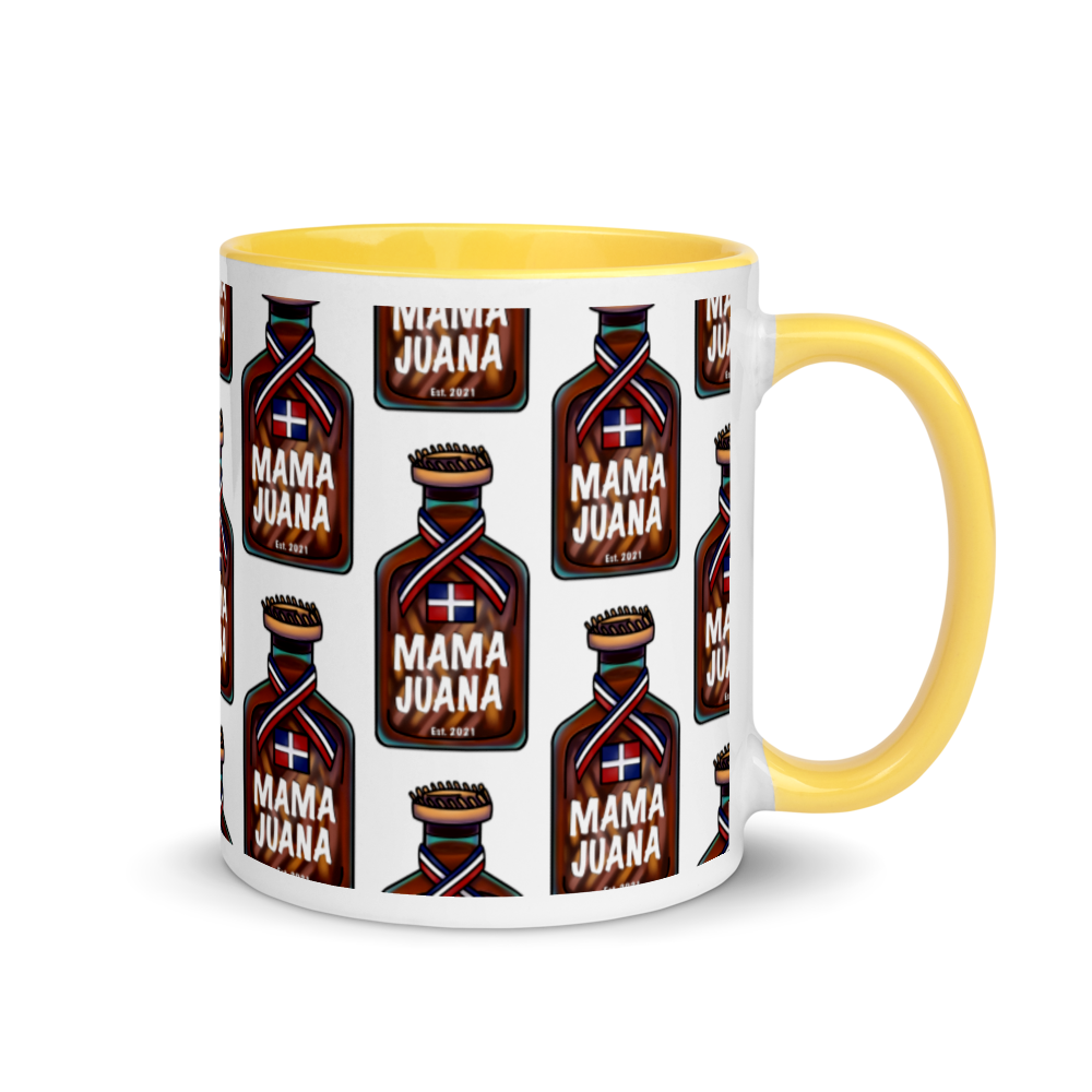 Mama Juana Dominicana Mug with Color Inside  - 2020 - DominicanGirlfriend.com - Frases Dominicanas - República Dominicana Lifestyle Graphic T-Shirts Streetwear & Accessories - New York - Bronx - Washington Heights - Miami - Florida - Boca Chica - USA - Dominican Clothing