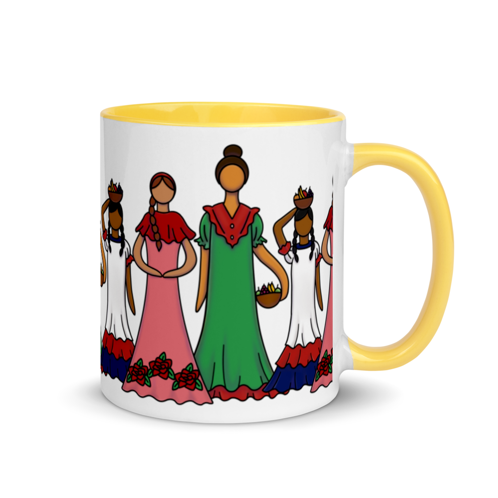 Dominican Faceless Dolls Mug with Color Inside  - 2020 - DominicanGirlfriend.com - Frases Dominicanas - República Dominicana Lifestyle Graphic T-Shirts Streetwear & Accessories - New York - Bronx - Washington Heights - Miami - Florida - Boca Chica - USA - Dominican Clothing