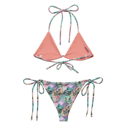 Dominican Pesos All-over Print Two Piece String Bikini Set Swimsuit
