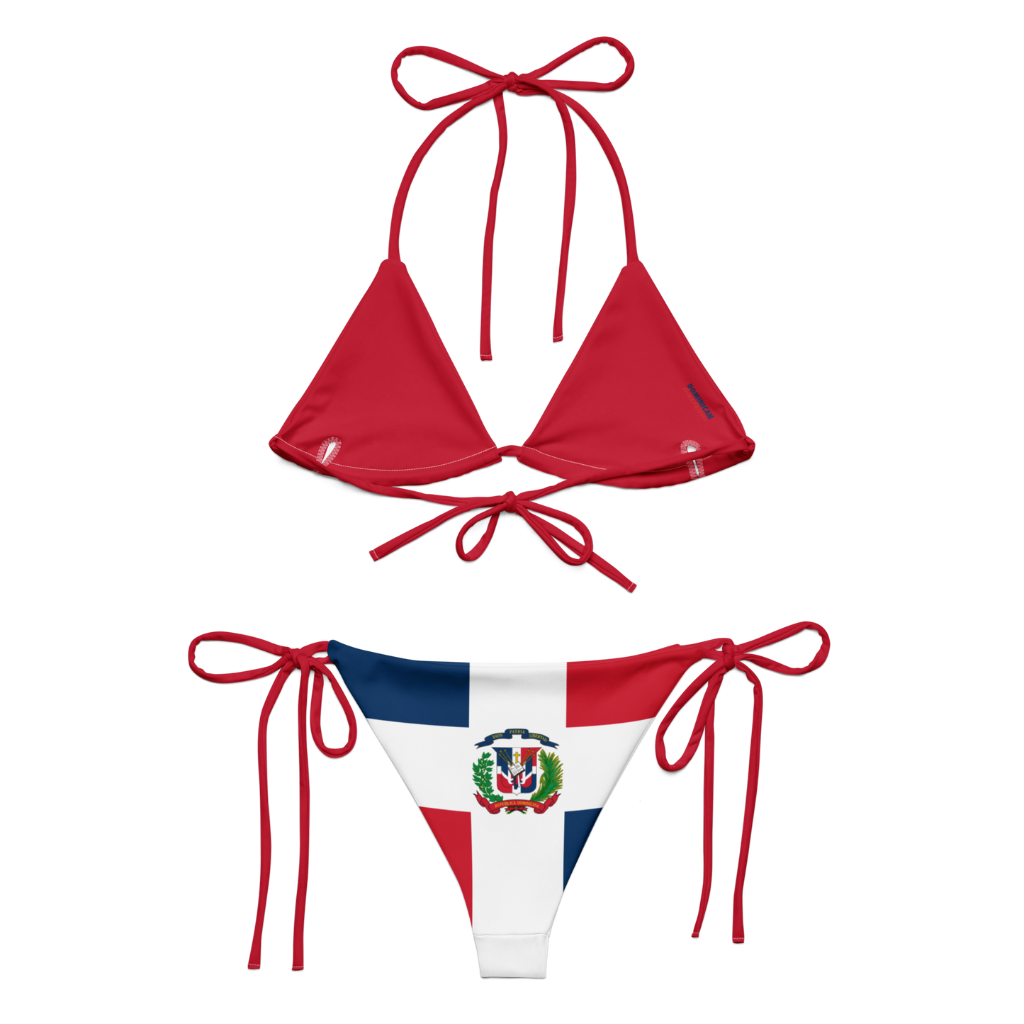 Dominican Republic Flag All-over Print Two Piece String Bikini Set Swimsuit