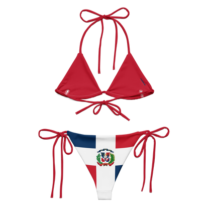 Dominican Republic Flag All-over Print Two Piece String Bikini Set Swimsuit
