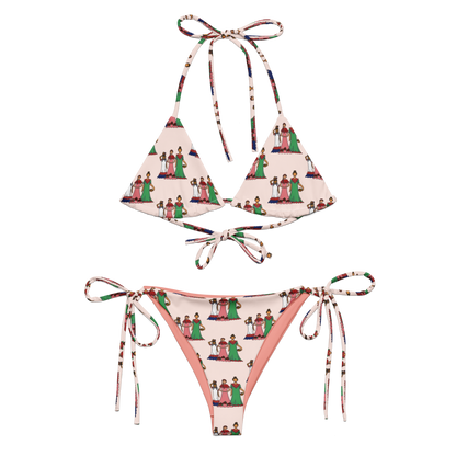 Dominican Faceless Dolls All-over Print Two Piece String Bikini Set Swimsuit