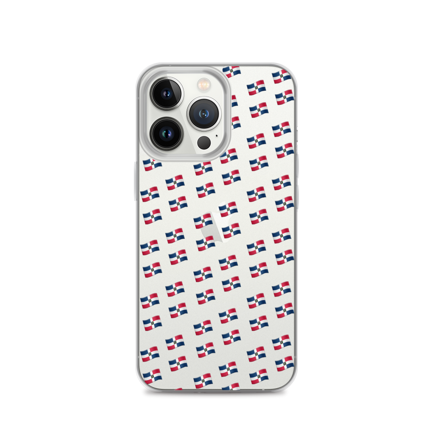 All-Over Emoji República Dominicana Flag iPhone Case (Transparent)