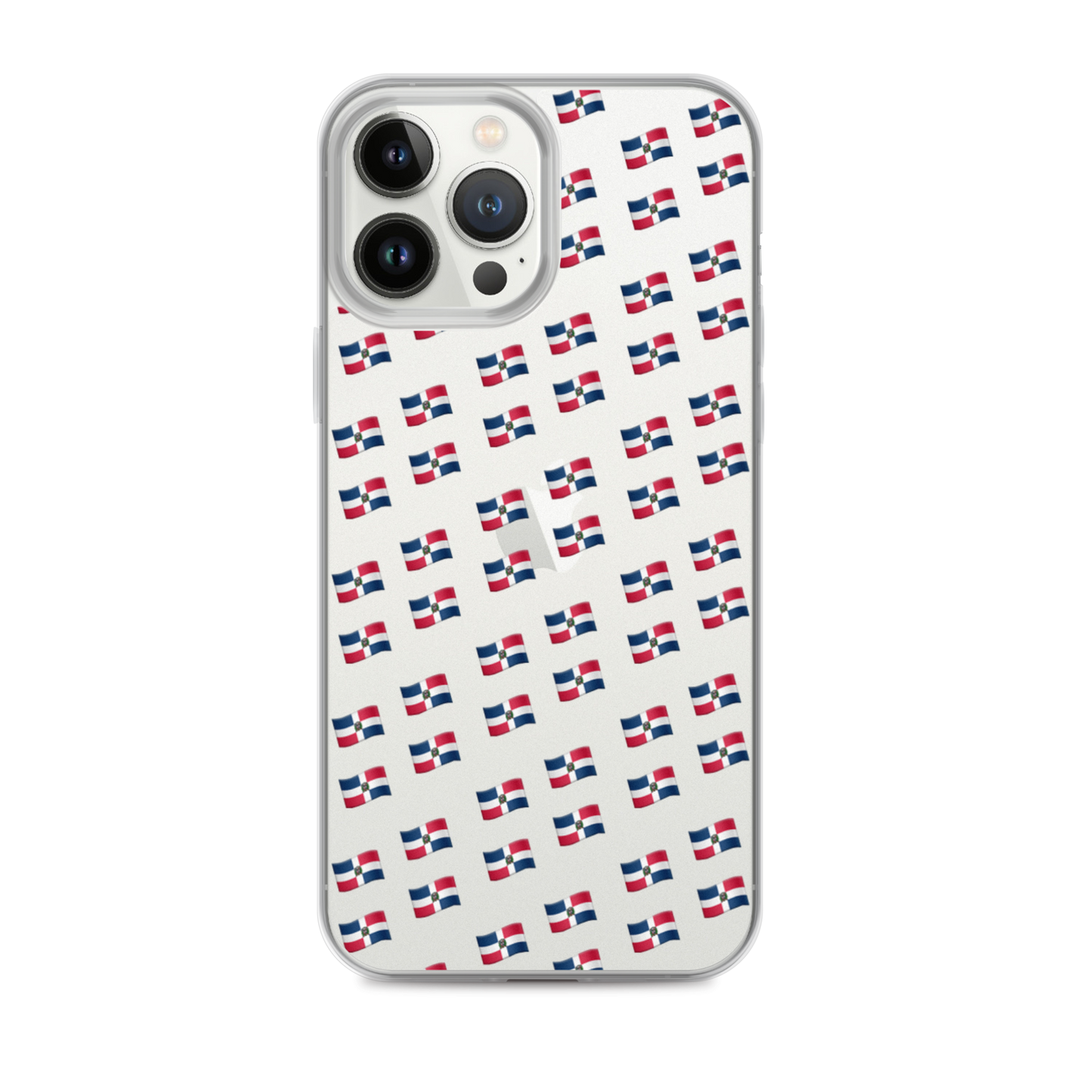 All-Over Emoji República Dominicana Flag iPhone Case (Transparent)