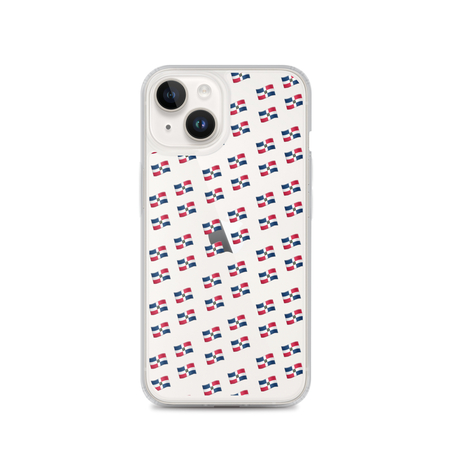 All-Over Emoji República Dominicana Flag iPhone Case (Transparent)