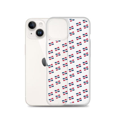 All-Over Emoji República Dominicana Flag iPhone Case (Transparent)