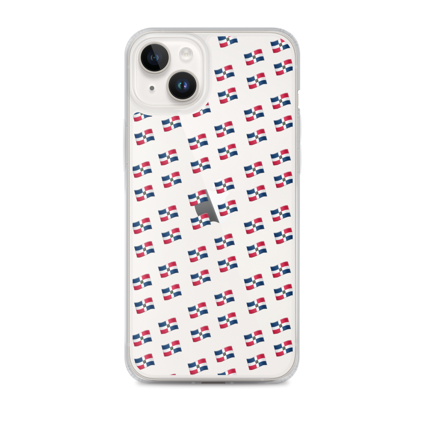 All-Over Emoji República Dominicana Flag iPhone Case (Transparent)