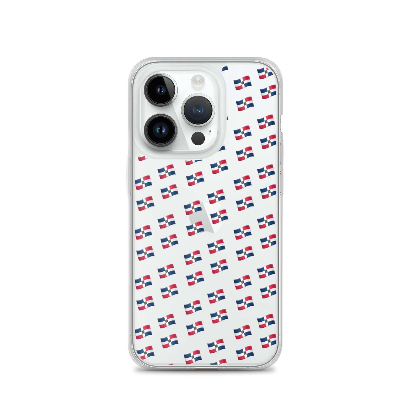 All-Over Emoji República Dominicana Flag iPhone Case (Transparent)