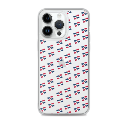 All-Over Emoji República Dominicana Flag iPhone Case (Transparent)