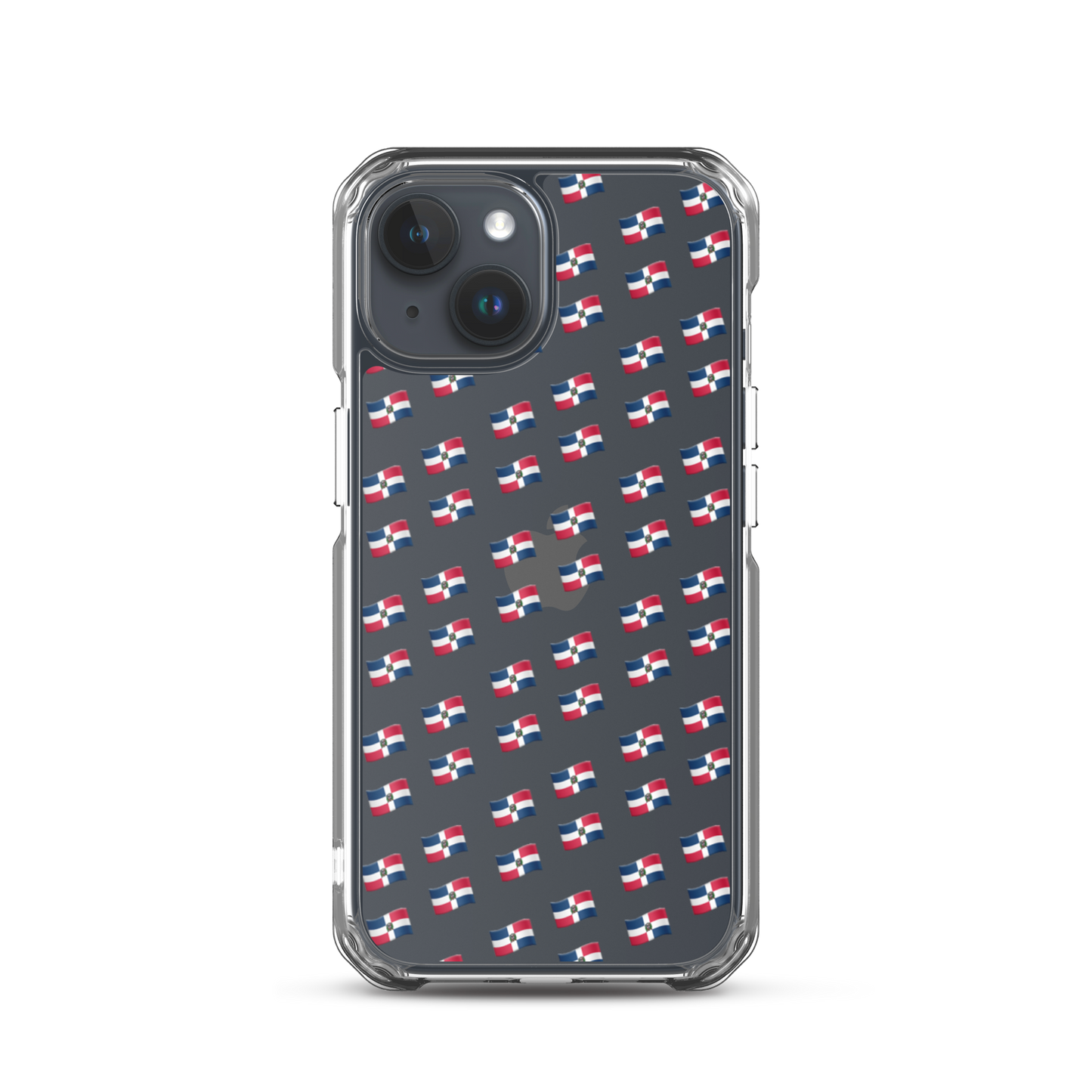 All-Over Emoji República Dominicana Flag iPhone Case (Transparent)