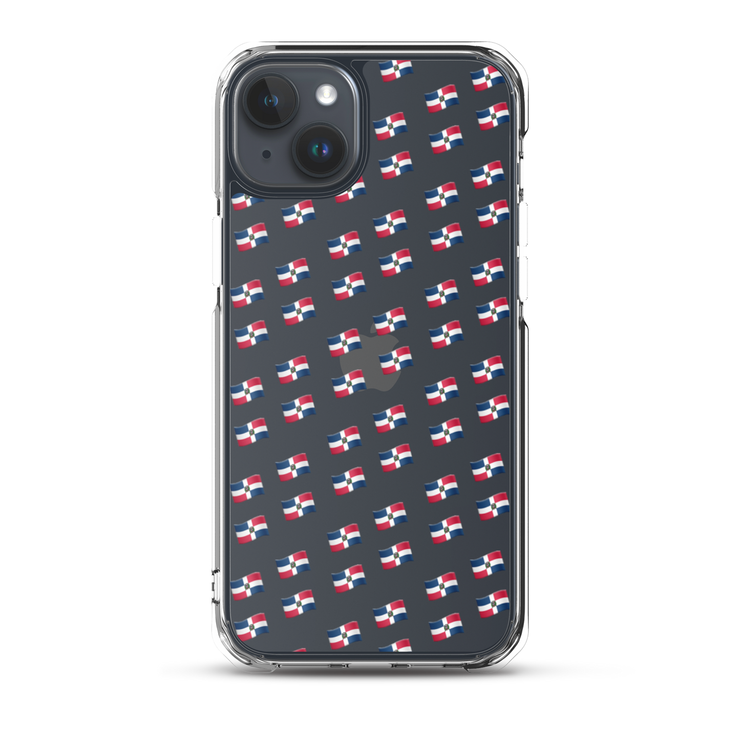 All-Over Emoji República Dominicana Flag iPhone Case (Transparent)