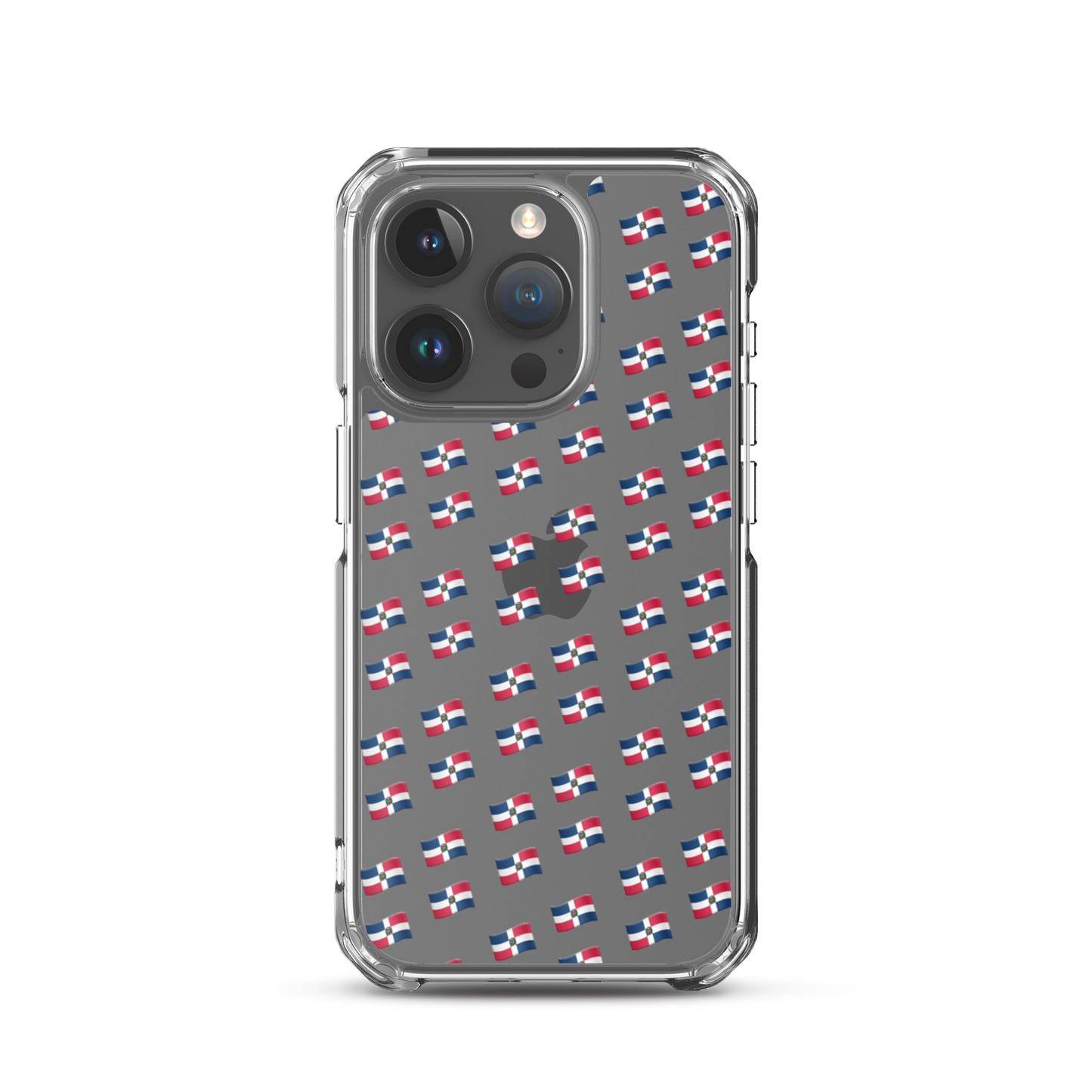 All-Over Emoji República Dominicana Flag iPhone Case (Transparent)