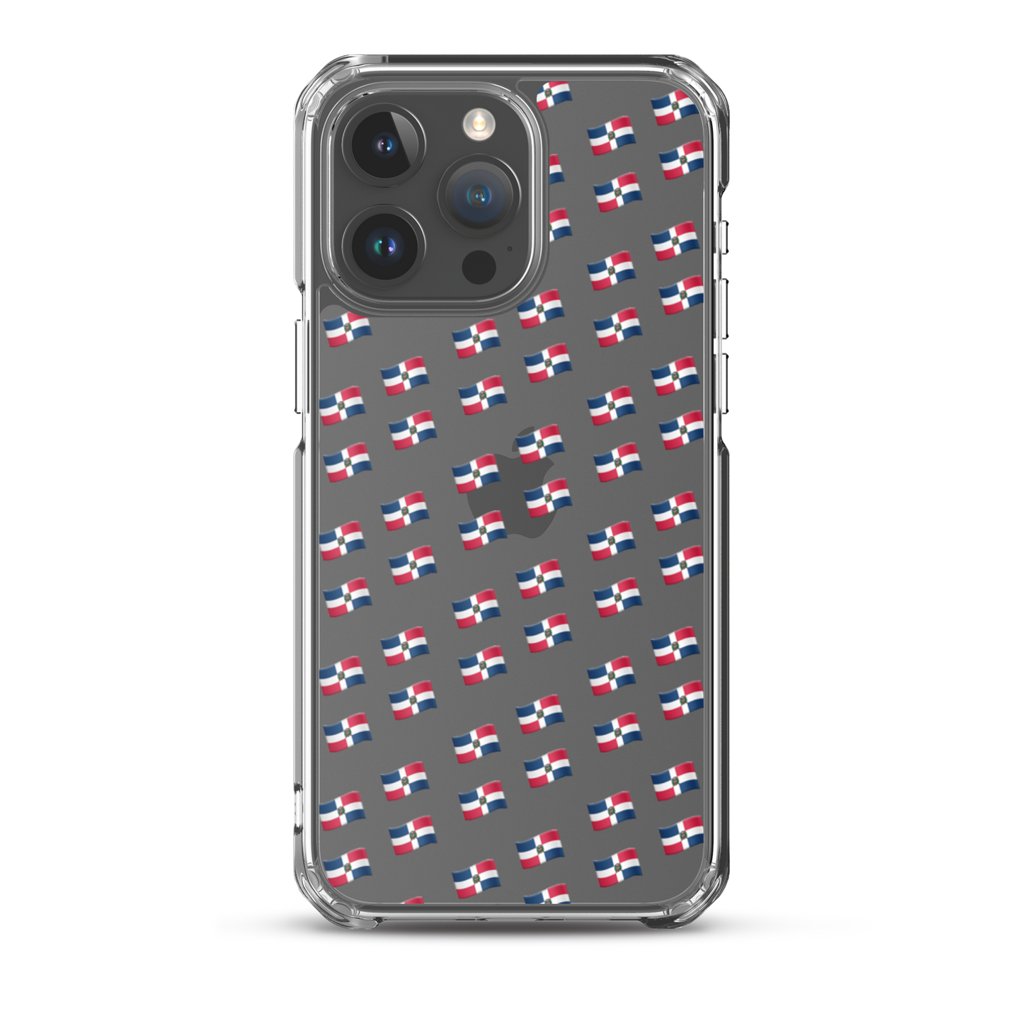 All-Over Emoji República Dominicana Flag iPhone Case (Transparent)