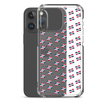 All-Over Emoji República Dominicana Flag iPhone Case (Transparent)