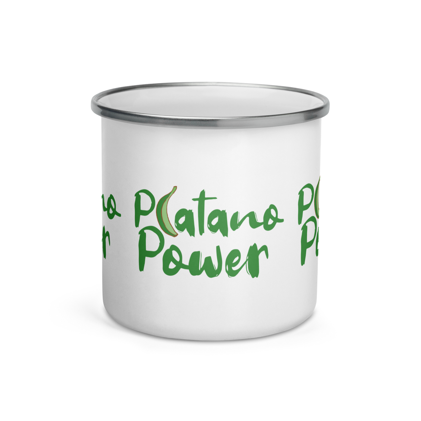 Platano Power Silver Rim Enamel Mug