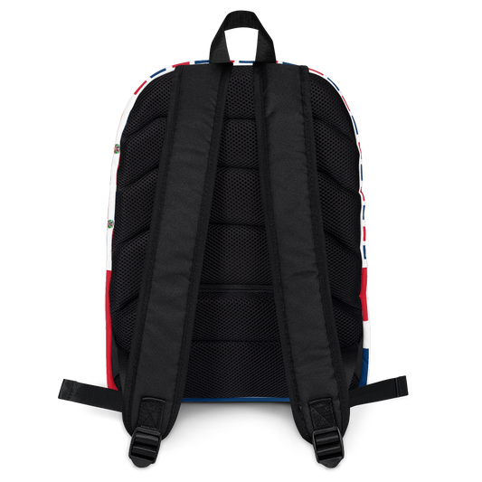 Dominican Republic Flag All-Over Collage Backpack  - 2020 - DominicanGirlfriend.com - Frases Dominicanas - República Dominicana Lifestyle Graphic T-Shirts Streetwear & Accessories - New York - Bronx - Washington Heights - Miami - Florida - Boca Chica - USA - Dominican Clothing