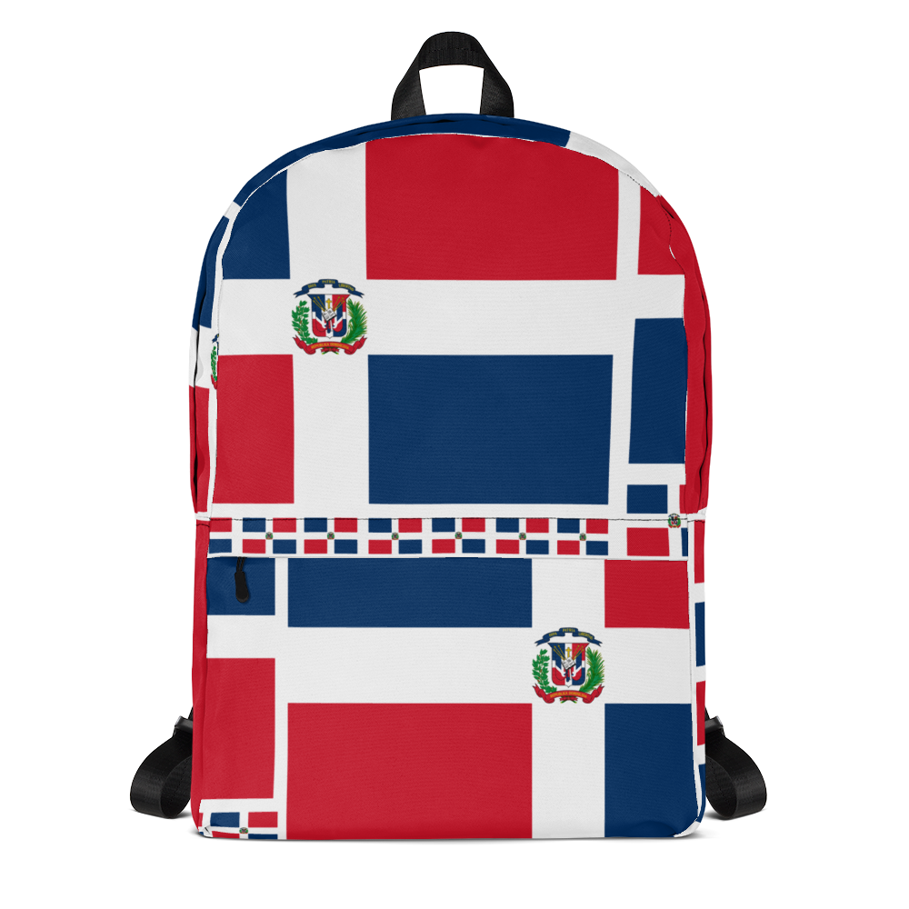 Dominican Republic Flag All-Over Collage Backpack  - 2020 - DominicanGirlfriend.com - Frases Dominicanas - República Dominicana Lifestyle Graphic T-Shirts Streetwear & Accessories - New York - Bronx - Washington Heights - Miami - Florida - Boca Chica - USA - Dominican Clothing
