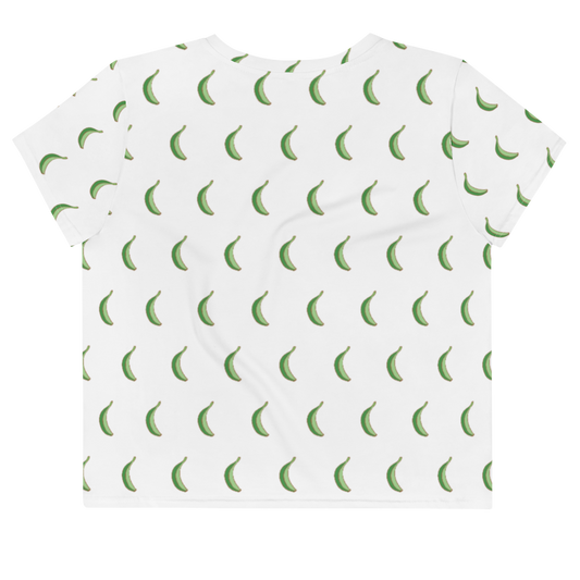 Platano All-Over Print Crop Top  - 2020 - DominicanGirlfriend.com - Frases Dominicanas - República Dominicana Lifestyle Graphic T-Shirts Streetwear & Accessories - New York - Bronx - Washington Heights - Miami - Florida - Boca Chica - USA - Dominican Clothing