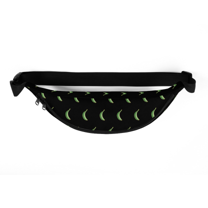 Platano All-Over Fanny Pack (Black)  - 2020 - DominicanGirlfriend.com - Frases Dominicanas - República Dominicana Lifestyle Graphic T-Shirts Streetwear & Accessories - New York - Bronx - Washington Heights - Miami - Florida - Boca Chica - USA - Dominican Clothing
