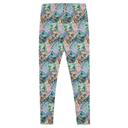 Dominican Pesos All-Over Print Leggings  - 2020 - DominicanGirlfriend.com - Frases Dominicanas - República Dominicana Lifestyle Graphic T-Shirts Streetwear & Accessories - New York - Bronx - Washington Heights - Miami - Florida - Boca Chica - USA - Dominican Clothing