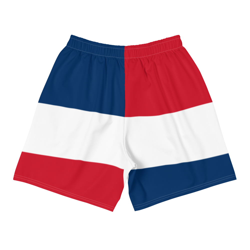 Geometric Dominican Republic Men's Athletic Long Shorts  - 2020 - DominicanGirlfriend.com - Frases Dominicanas - República Dominicana Lifestyle Graphic T-Shirts Streetwear & Accessories - New York - Bronx - Washington Heights - Miami - Florida - Boca Chica - USA - Dominican Clothing